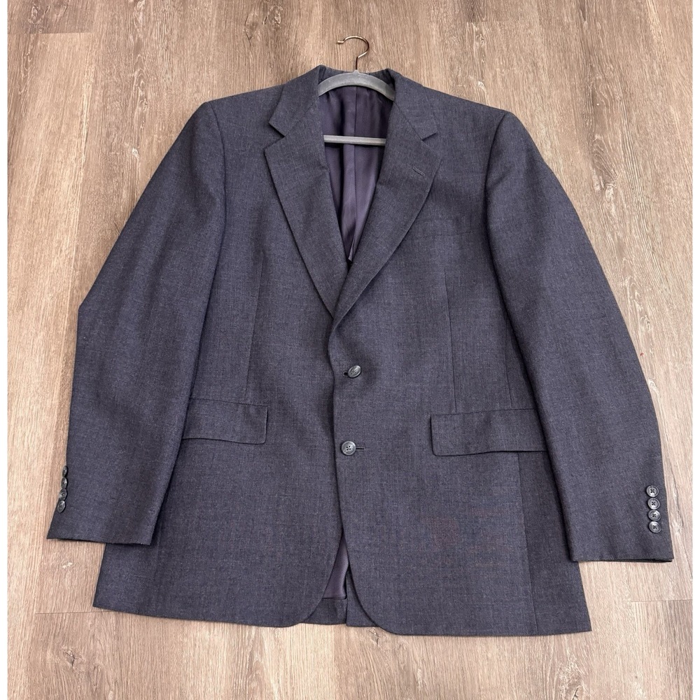Hart Schaffner Marx Men's Charcoal Gray Wool Sport Coat Blazer 44R Jos A Bank 2